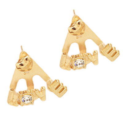 

Love Stud Earrings with Diamond Cute ColorGold