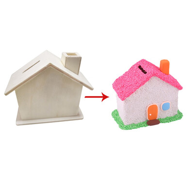 

Siaonvr DIY Creative Toys Pearl Mud Snow Mud Accessories Wood White Embryo Cabin Mold