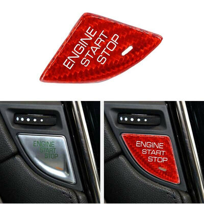 

Carbon Fiber Inner Engine Start Buttons Sticker Cover Cap Trim For Cadillac ATS