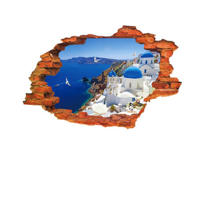 

DIY 3D Scenic Broken Wall Hole Wall Decor Stickers Removable Self-Adhesive PVC Wall Art Murals Wall Stickers Home Office Party