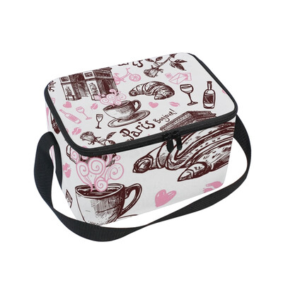 

ALAZA Lunch Box Insulated Lunch Bag Large Cooler Paris Elements Tote Bag