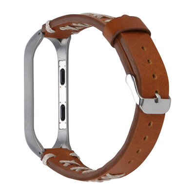

〖Follure〗Replacement Leather Wristband Band Strap Metal Case For Xiaomi Mi Band 3