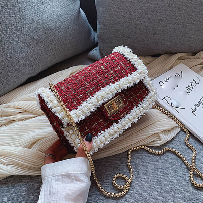 

Tailored Women Bag Fashion Wild Chain Color Line Small Square Bag Shoulder Messenger Bag