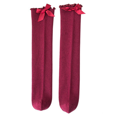 

Baby Girl Ribbon Bow Lace Design Cotton Long Socks Children Soft Crib Leg Warmer