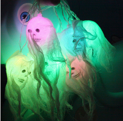 

Origin of goods Halloween Decoration 2 meters LED lights battery lights string ghost skull star new product hot sale