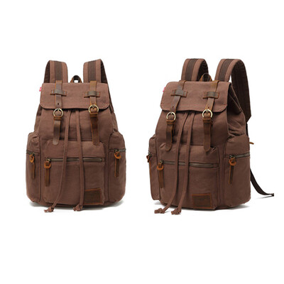 

hjfgy Canvas Bag Retro Mens Bag Backpack Computer Bag Student Bag