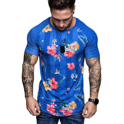 

Toponeto Summer Mens Casual Fashion Short Print Round Neck Fitness T-shirt Top Blouse