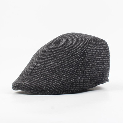 

Vintage Men Duckbill Cap Tweed Patterns Adjustable Autumn Winter Newsboy Hat Ivy Golf Cabbie Cap