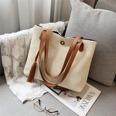 

Tailored Women Straw Simple Versatile Shoulder Bag Large-capacity Fashion Handbag