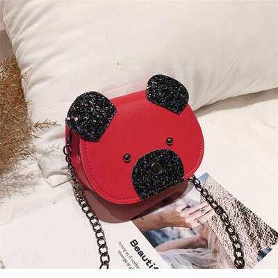 

Fashion Women Cute Girls Kids Children High Cartoon Bear Design Cross-body Handbag PU Shoulder Messenger Bag