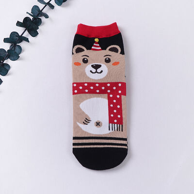 

Christmas Santa Claus Socks Women Cotton Short Elk Winter Socks Cartoon Deer Snow Man Kawaii Autumn Winter Ankle Socks