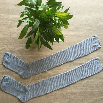 

Women Female Autumn Fashion Casual All-match Stockings Solid Color Comfortable Knitted Over The Knee Stockings