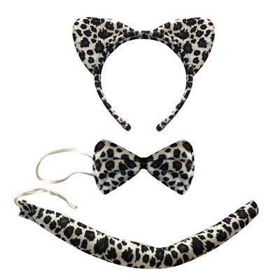 

Siaonvr Perform Prop Animal Set Zoo Headband Ears Bow Tail Fancy Dress for Kids