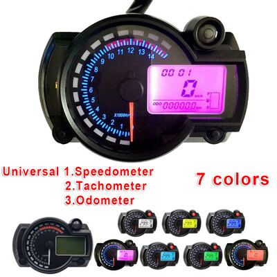 

9-16V Universal Motorcycle LCD Digital Tachometer Odometer Speedometer 15000rpm