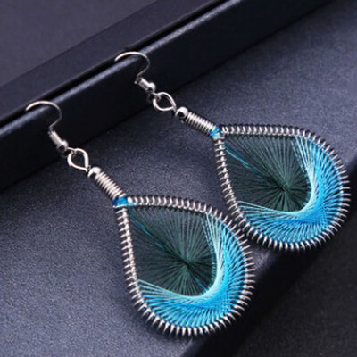 

1 Pair Women Metal Colorful Jewelry Wire Dangle Earrings