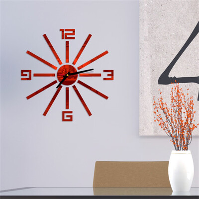

Gobestart 3D DIY Roman Numbers Acrylic Mirror Wall Sticker Clock Home Decor Mural Decals