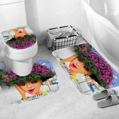 

Gobestart 3pcs Non-Slip Bath Mat Bathroom Kitchen Carpet Doormats Decor