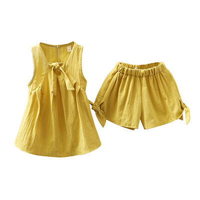

Girls Clothing Sets 2018 New Summer Girls Clothes Sleeveless T-shirtShorts 2Pcs Kids Clothing Sets For 1-4 Years