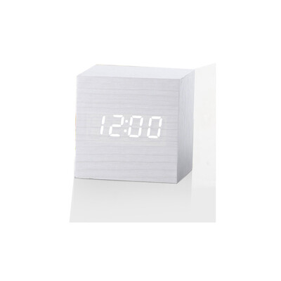 

Gobestart New Modern Wooden Wood Digital LED Desk Alarm Clock Thermometer Timer Calendar