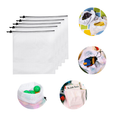 

Toponeto 5pcs Reusable Produce Bags Washable Bags Shopping Vegetable Fruit Toys Storage