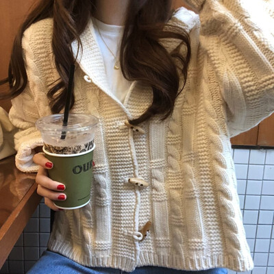 

Sweater Women Cardigan New Autumn Knit 2019 Harajuku Loose Warm Cardigan Female College Casual Long Sleeve Winter Coat