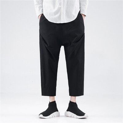 

Gobestart Mens New fashion Chinese Style Harem Pants Comfortable Nine-cent Trouser