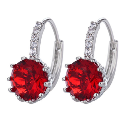 

Fashion Charm Geometry Flower Stud Earrings for Women Girl Korean Style Round Cubic Zircon Earring Jewelry Gift