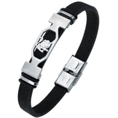 

Zodiac Signs Leather Bracelet 12 Constellations Bracelets Bangles Men Stainless Steel Personality Vintage Punk Bracelet