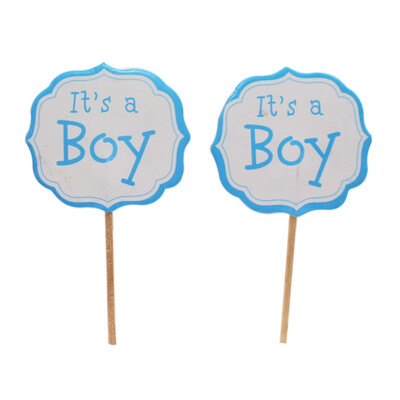 

182024pcs Baby Shower Cupcake Topper Boy Girl Christening Blue Birthday Party Decorations Kids Festive Event Party Supplies