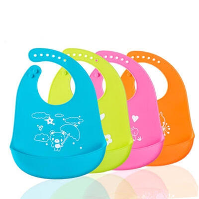

Washable Silicone Infant Feeding Baby Kid Children Bib Fun Characters Waterproof