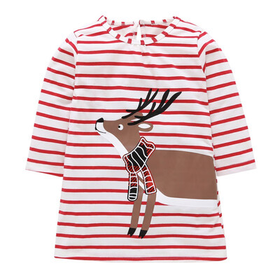 

Spring Autumn Girl Dress Baby Kids Children Dress Girls Long Sleeve Cartoon Striped Dress Soft Cotton Princess Dresses