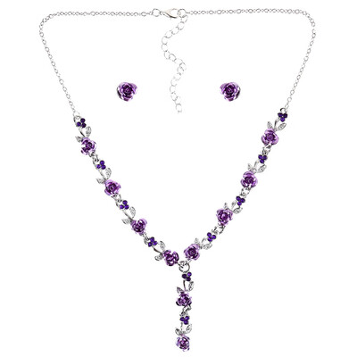 

Fashion Acrylic Red Rose Jewelry Set For Women Bridal Wedding party Gorgeous
