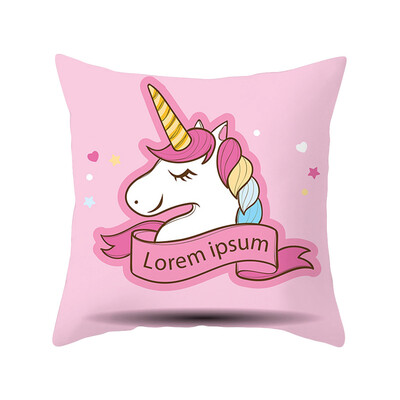 

Unicorn Pillow Case Mermaid Flamingo Sika Deer Penguin Elephant Cartoon Printed Pillow Cover