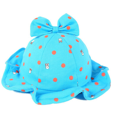 

Spring Baby Girls Toddler Cartoon Rabbit Printed Bowknot Bucket Hats Caps Reversible Sun Headwear New