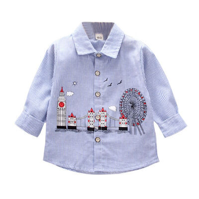 

Childrens British Shirt Boys Long Sleeve Shirts 2018 New Autumn Children Casual Tops Kids Clothing 1-5Y