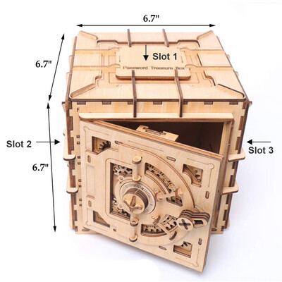 

〖Follure〗Mechanical 3D Wooden Puzzle Safe Kit Money Banks Wooden Brain Teaser IQ Game