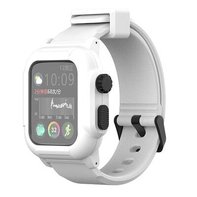 

〖Follure〗Waterproof Silicone Strap Watch bandBelt watch case for Apple Watch4 44mm