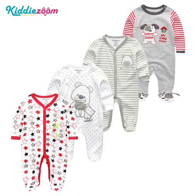 

4PCSLot Baby Clothing Sets Newborn 0-12M 100Cotton Baby Bodysuits Print Long Sleeve Baby Boys Clothes Baby Girls Clothes Rpmpers