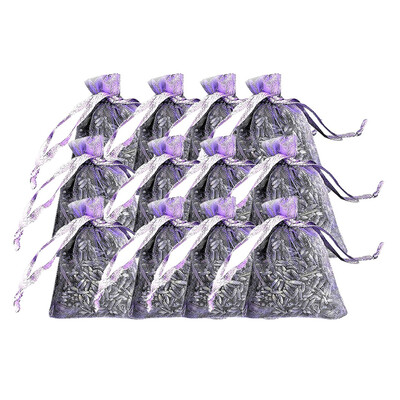 

JPGIF 12 Bags of Dried Lavender in Small Lilac Organza Bags -Real Flower Wedding