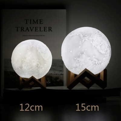 

2018 New Moon Light Bussiness Gift 12CM 15cm Diameter 3D Printing Injection Moon Light 16 Color Remote Control Touch Control