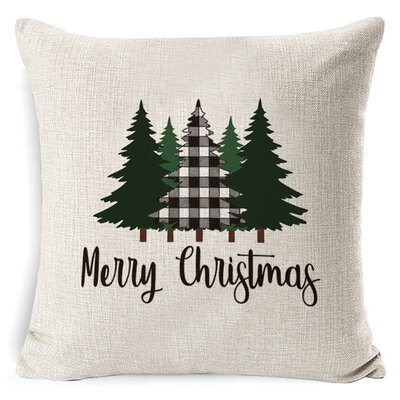 

Christmas Cushion Cover Merry Christmas Pillow Cases Linen Holiday Sofa Cushion Cover Home Decor