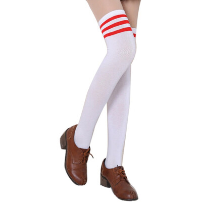 

Hot Thigh High Sexy Cotton Socks Womens Striped Over Knee Girl Lady Sock