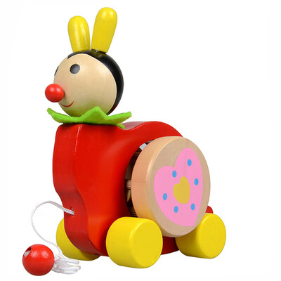 

YIWULAWooden Cartoon Animal Beats drum Creative Educational Toy Game Car for kids