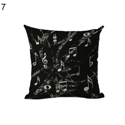 

Piano Music Note Linen Pillow Case Cushion Cover Sofa Bedroom Car Decoration