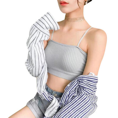 

Women Strapless Intimates Lingerie Sexy Lady Solid Elastic Bandeau Tube Tops Breast Wrap Crop Tops