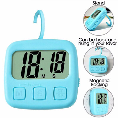 

Kitchen Timer Digital LCD Cooking Timer Electronic Full Vision Swivel Hook Count-Down Up Clock Loud Alarm Magnetic Stand Timer