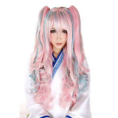 

Gobestart Colorful Beautiful Long Cosplay Full Front Hair Girl Curly Synthetic Wig