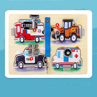 

Tailored Wooden Latches Board Developmental Toy Helps Develop Fine Motor Skills
