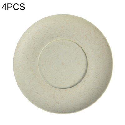 

4Pcs Wheat Straw Plate Plastic Snack Dessert Food Dish Kitchen Trash Tray Holder