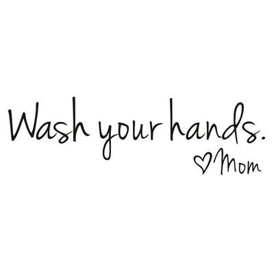 

Wash Your Hands Black Letter Sign Wall Stickers Removable Self-Adhesive Living Room Bathroom Decor Decal Door Stickers